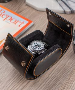 Black Saffiano Watch Roll – One Watch