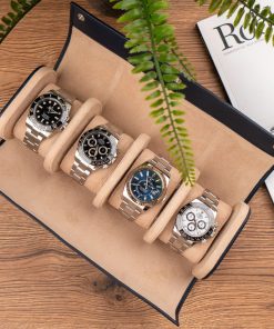 Blue Saffiano Watch Roll – Four Watches