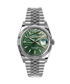 Rolex Datejust 36 Fluted ‘Olive-Green Palm Motif’ Dial Jubilee