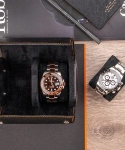 Black Saffiano Watch Roll – Two Watches