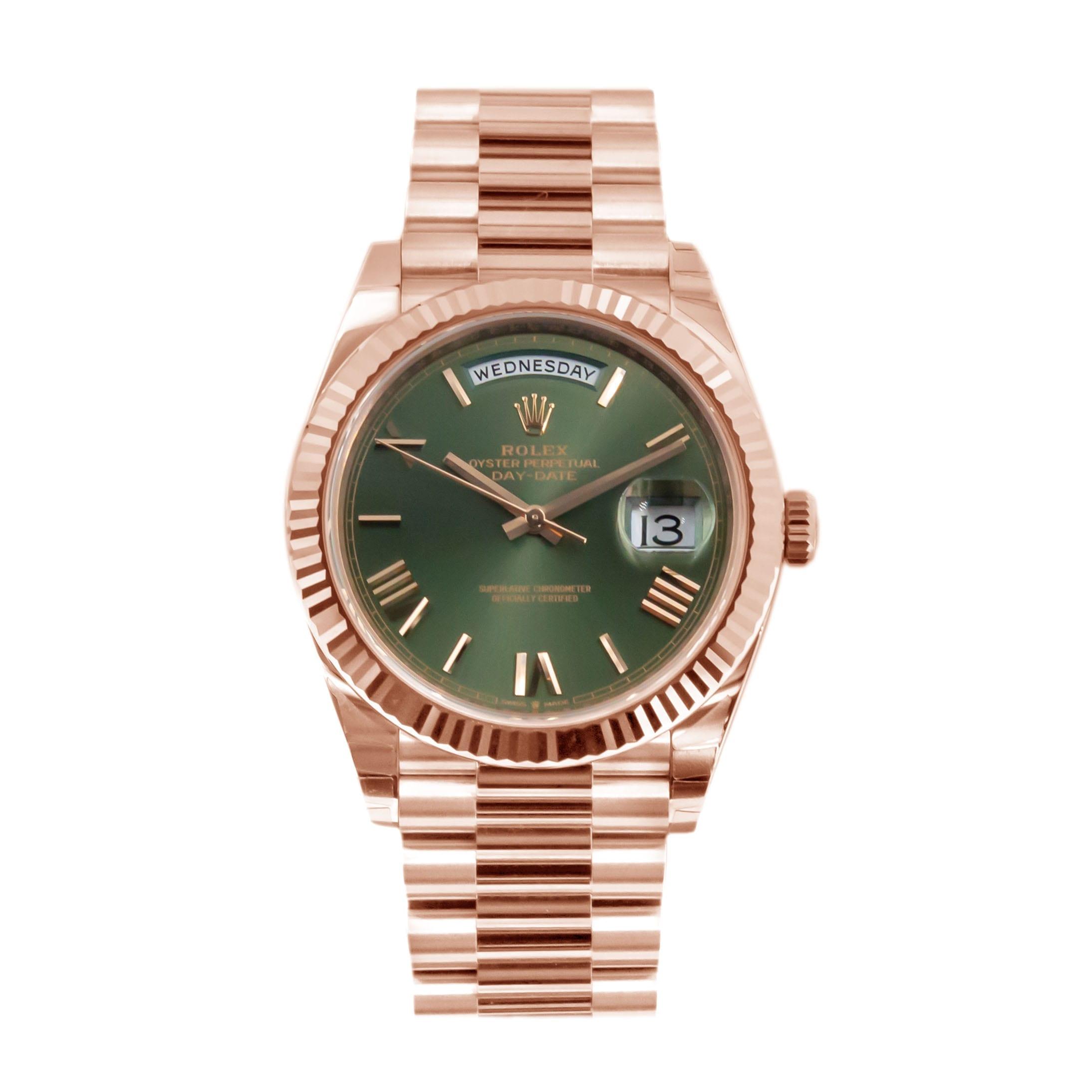 Rolex Day-Date 40 ‘Olive Green’ Dial Everose Gold