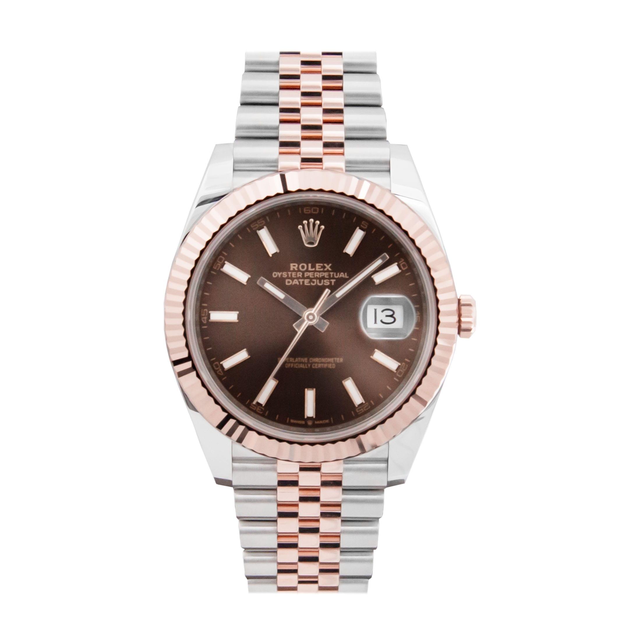 Rolex Datejust 41 ‘Chocolate Index’ Dial Two-Tone Everose Jubilee