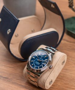 Blue Saffiano Watch Roll – One Watch